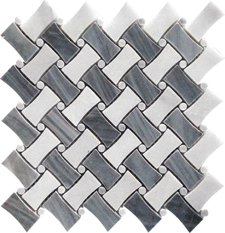 Apollo Tile (Sample) Floor and Wall Tile White and Gray 4-in x 4-in Polished Marble Mixed Pattern Patterned Floor and Wall Tile