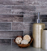 Apollo Tile (Sample) Wall Brown 4-in x 4-in Glossy Glass Brick Patterned Wall Tile