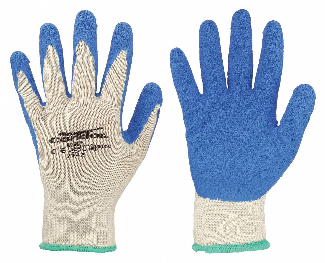 CONDOR Latex Palm-Dipped Rough Coated Gloves, M (8) - ANSI Abrasion Level 3