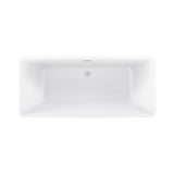 St Tropez 67 in. Acrylic FlatBottom Non-Whirlpool Freestanding Rectangular Soaking Bathtub in White - Super Arbor