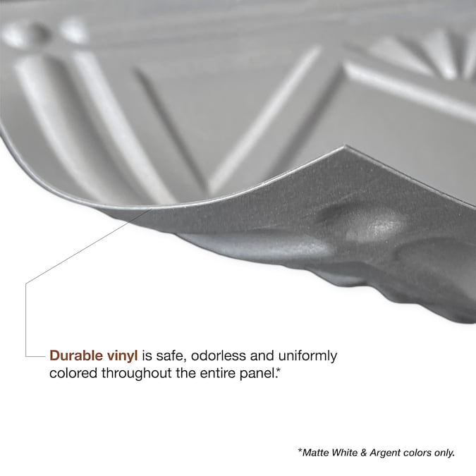 Fasade 2-ft x 2-ft Cyclone Matte White PVC Surface-mount Ceiling Tile (5-Pack, 20-sq ft / Case)