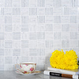 Apollo Tile (Sample) White, Grey 4-in x 4-in Polished Marble Uniform Squares Marble Look Floor and Wall Tile