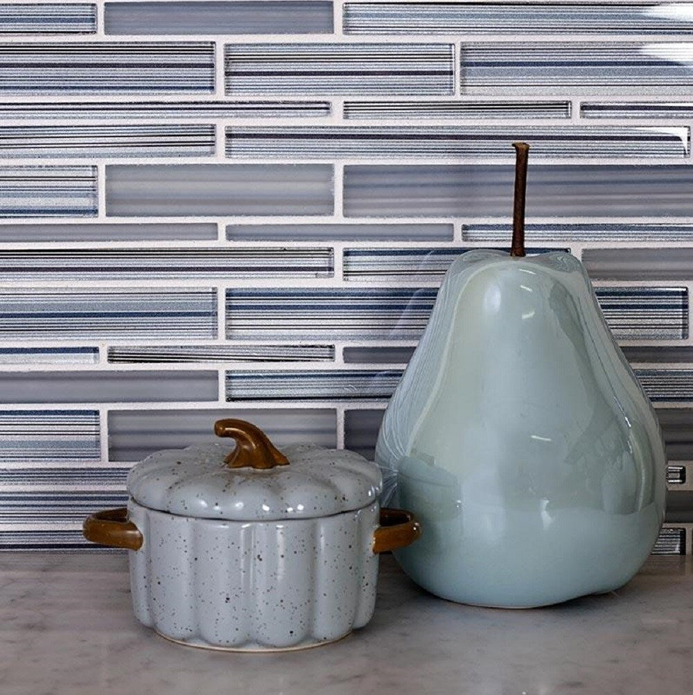 Apollo Tile (Sample) Wall Tile Blue 4-in x 4-in Honed Glass Patterned Floor and Wall Tile