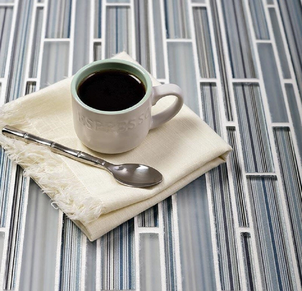 Apollo Tile (Sample) Wall Tile Blue 4-in x 4-in Honed Glass Patterned Floor and Wall Tile