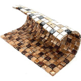 Apollo Tile (Sample) Wall Tile Mini Square Gold and Brown 4-in x 4-in Glossy Glass/Metal/Stone Marble Wall Tile