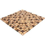 Apollo Tile (Sample) Wall Tile Mini Square Gold and Brown 4-in x 4-in Glossy Glass/Metal/Stone Marble Wall Tile