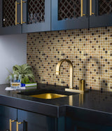 Apollo Tile (Sample) Wall Tile Mini Square Beige 4-in x 4-in Glossy Glass/Metal/Stone Marble Wall Tile