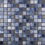 Apollo Tile (Sample) Wall Tile Mini Square Gray and Blue 4-in x 4-in Glossy Glass/Metal/Stone Marble Wall Tile