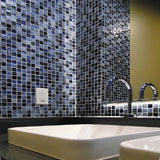 Apollo Tile (Sample) Wall Tile Mini Square Gray and Blue 4-in x 4-in Glossy Glass/Metal/Stone Marble Wall Tile