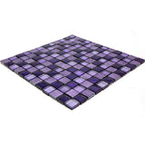Apollo Tile Phoenix Purple and Blue Mini Squares 12-in x 12-in Polished Glass, Stone Marble Uniform Squares Wall Tile (4.83-sq. ft/ Carton)