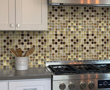 Apollo Tile (Sample) Wall Tile Square Chip Beige, Brown and Gold Beige 4-in x 4-in Polished Glass/Metal/Stone Marble Wall Tile