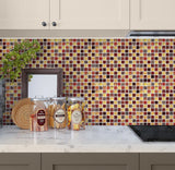 Apollo Tile (Sample) Wall Tile Mini Square Brown and Gold 4-in x 4-in Glossy Glass/Metal/Stone Marble Wall Tile