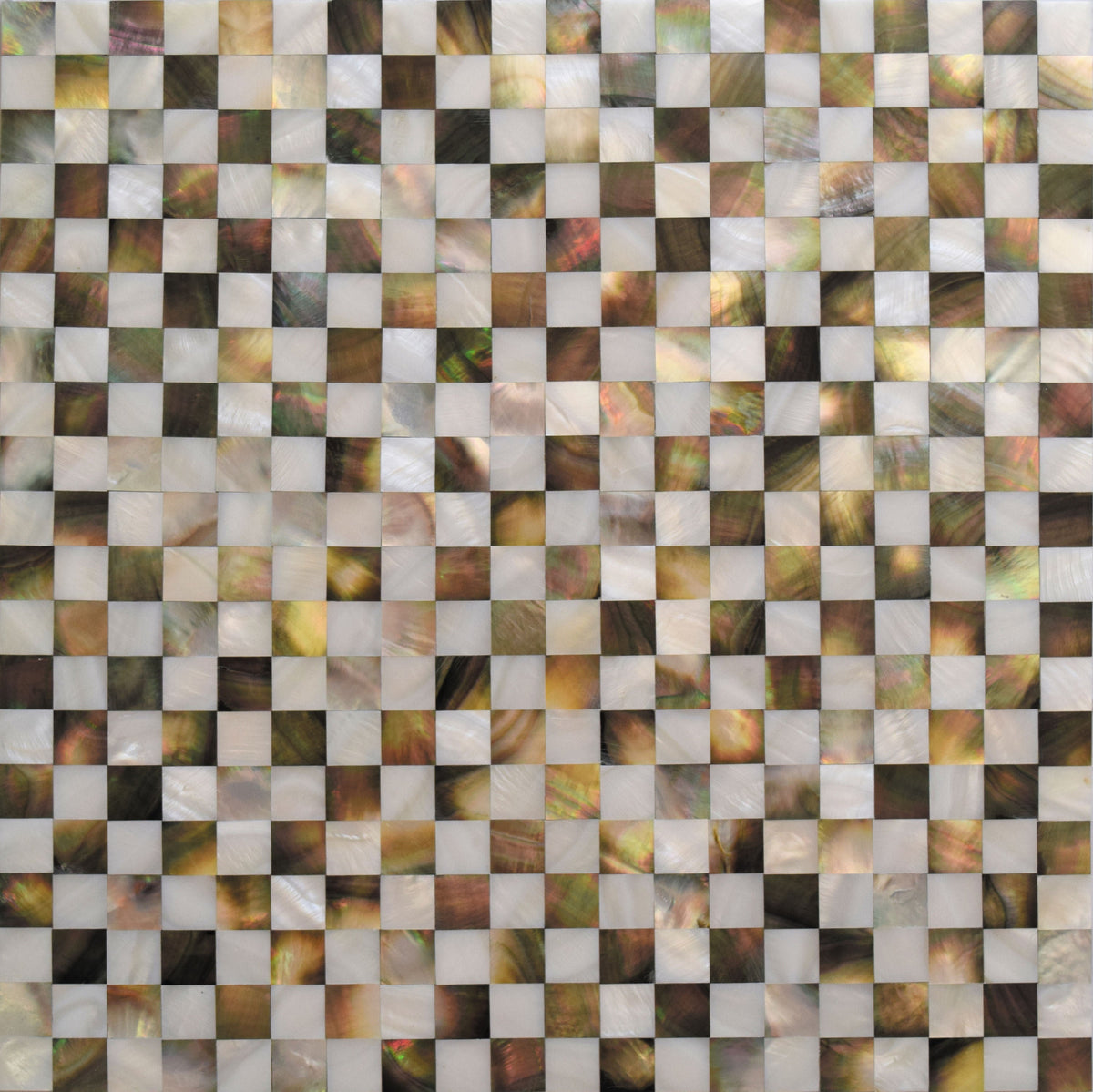 Apollo Tile (Sample) Wall Tile Gray and Brown Chequered 4-in x 4-in Polished Marble Wall Tile