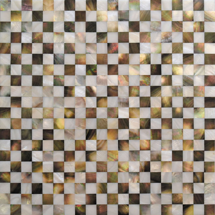 Apollo Tile (Sample) Wall Tile Gray and Brown Chequered 4-in x 4-in Polished Marble Wall Tile