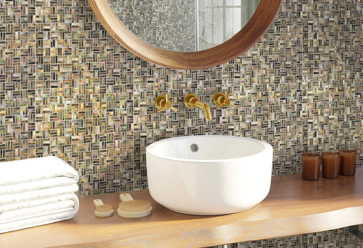 Apollo Tile (Sample) Wall Tile Brown Weaved 4-in x 4-in Polished Marble Patterned Wall Tile