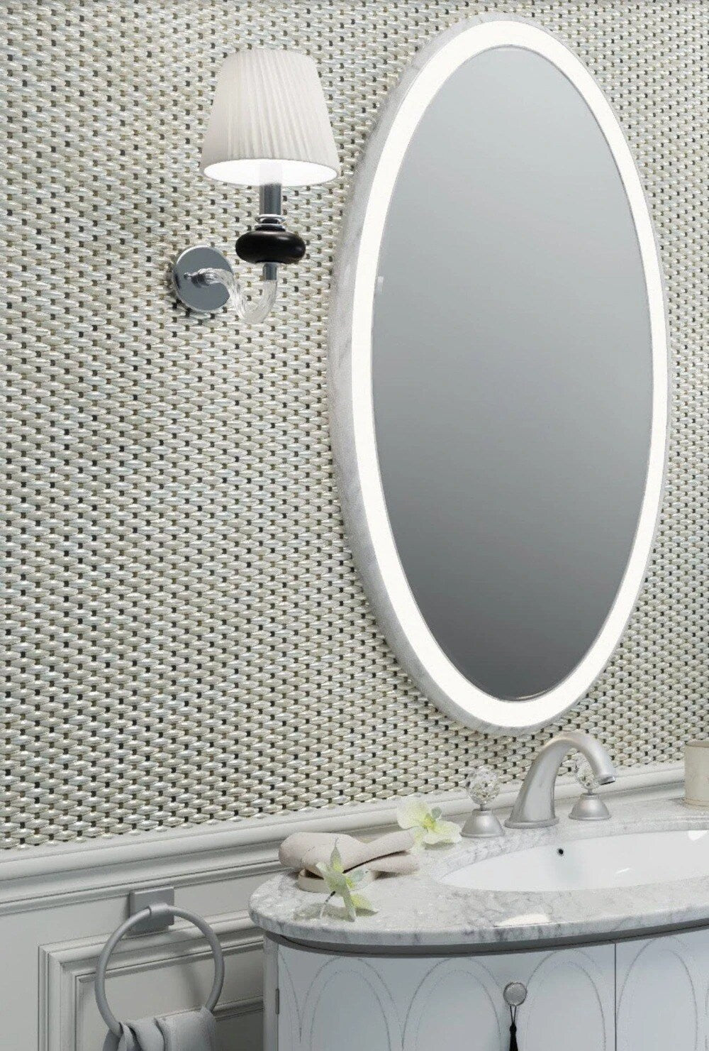 Apollo Tile Sea Kiss Elongated White Daimond 12-in x 12-in Polished Natural Shell Octagon Dot Wall Tile (18.68-sq. ft/ Carton)