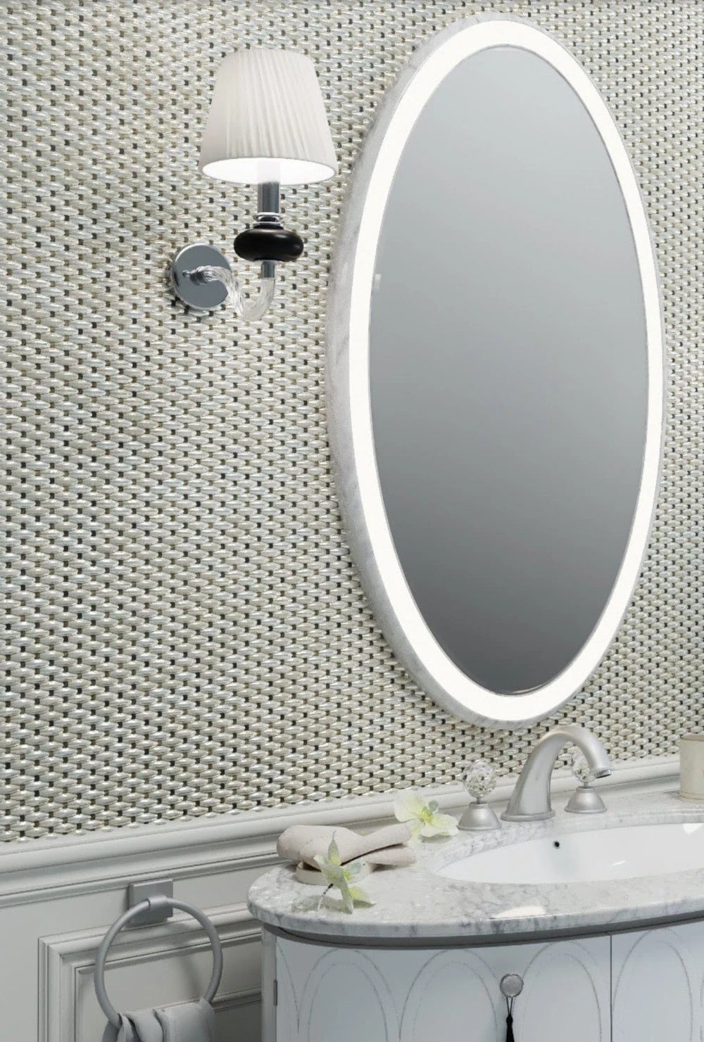 Apollo Tile (Sample) Wall Tile Elongated White Daimond 4-in x 4-in Polished Marble Wall Tile