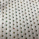 Apollo Tile Sea Kiss Elongated White Daimond 12-in x 12-in Polished Natural Shell Octagon Dot Wall Tile (18.68-sq. ft/ Carton)