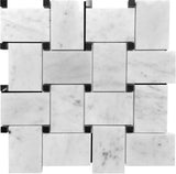 Apollo Tile Heritage White 12-in x 12-in Polished Natural Stone Marble Basketweave Floor and Wall Tile (4.2-sq. ft/ Carton)
