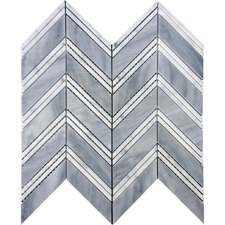 Apollo Tile Heritage Gray 12-in x 12-in Polished Natural Stone Marble Chevron Floor and Wall Tile (5-sq. ft/ Carton)