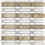 Apollo Tile Heritage White 12-in x 12-in Polished Natural Stone Marble Linear Floor and Wall Tile (5-sq. ft/ Carton)