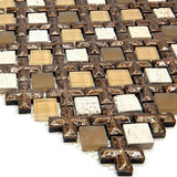 Apollo Tile (Sample) Wall Tile Beige 4-in x 4-in Polished Glass/Metal/Stone Marble Wall Tile