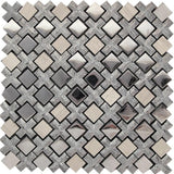 Apollo Tile (Sample) Wall Tile Silver 4-in x 4-in Polished Glass/Metal/Stone Marble Wall Tile