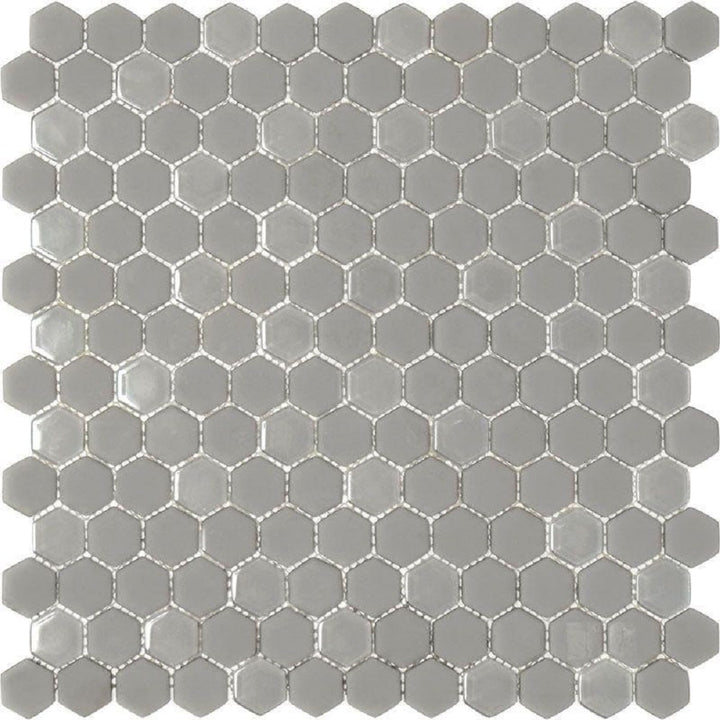 Apollo Tile (Sample) Gray 4-in x 4-in Multi-finish Glass Honeycomb Patterned Floor and Wall Tile