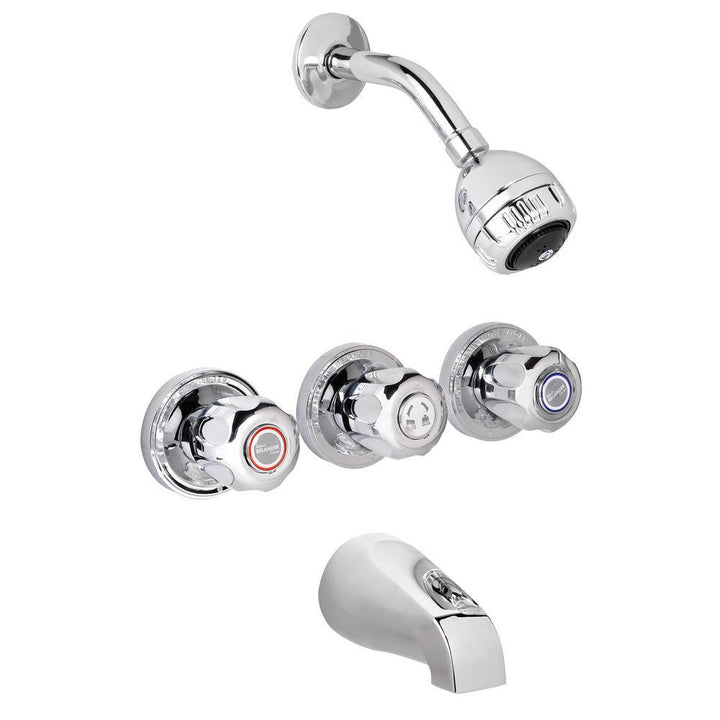 Belanger 3-Handle 2-Spray Tub and Shower Faucet in Polished Chrome (Valve Included) - Super Arbor