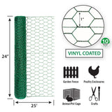 Garden Craft 25-Ft Green PVC Coated Steel Chicken Wire Fencing, 1-In Mesh
