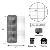 GARDEN CRAFT 50-ft Gray Galvanized Steel Welded Wire Rolled Fencing with Mesh Size 1-in x 1-in