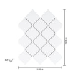 Satori Hudson Brilliant White 11-in x 13-in Glossy Porcelain Arabesque Mosaic Wall Tile (0.98-sq. ft/ Piece)