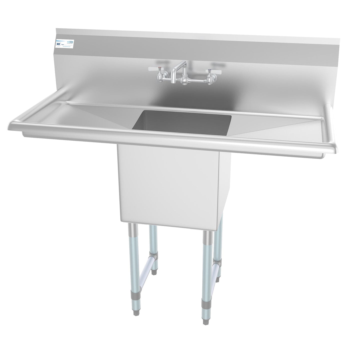 KoolMore Stainless Steel Freestanding Utility Tub with Drain and Faucet