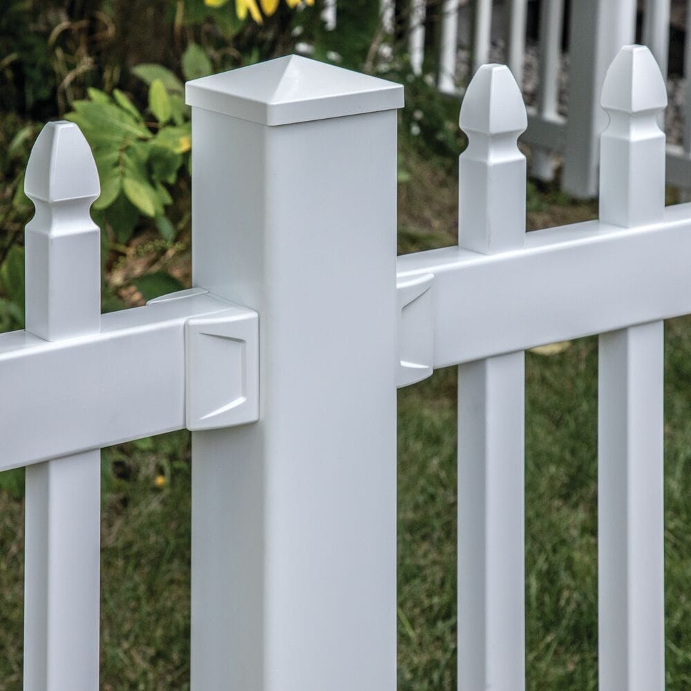 Freedom Set and Secure 3-in White Vinyl Bracket For Vinyl Fence 2-Pack