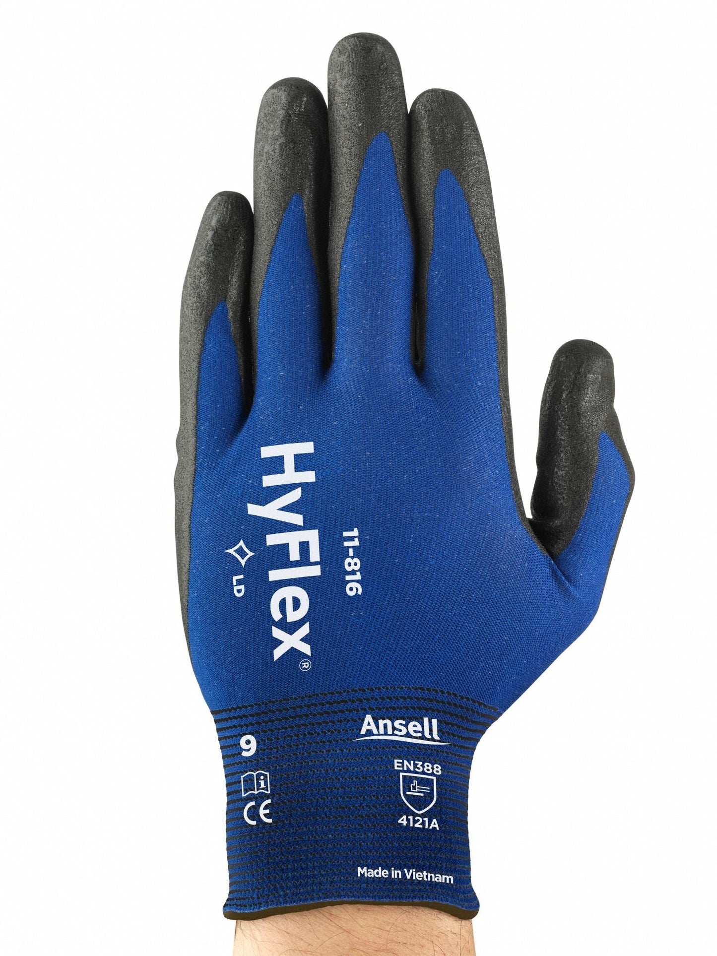 HYFLEX HyFlex 11-816 Coated Gloves, Size S (7), Blue