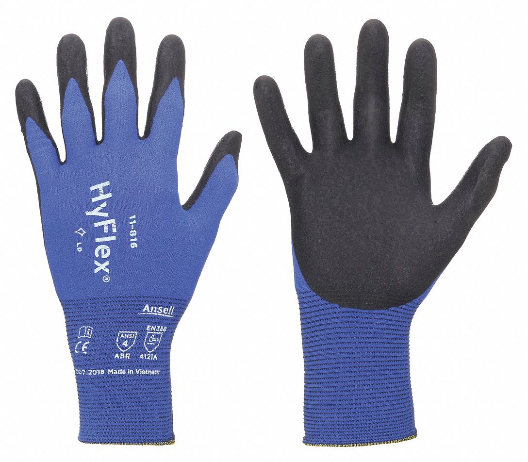 HYFLEX HyFlex 11-816 Blue Foam Nitrile Coated Gloves, XS
