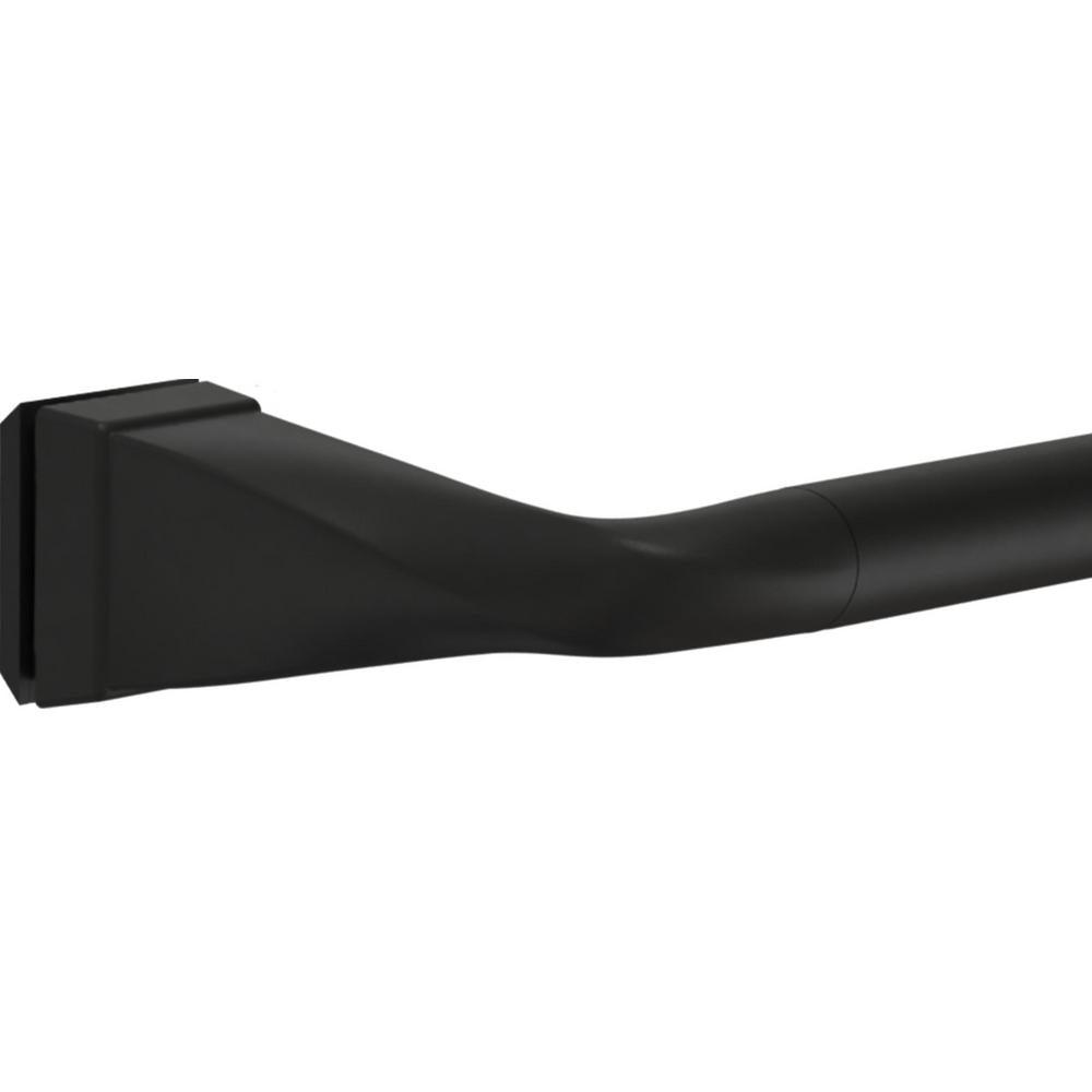 Everly 60 in. x 59-1/4 in. Mod Semi-Frameless Sliding Bathtub Door in Matte Black and 1/4 in. (6mm) Rain Glass - Super Arbor