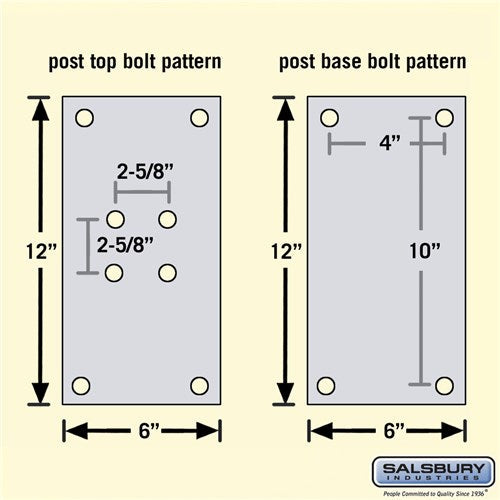 Standard Mailbox Post - Bolt Mounted - Black