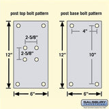 Standard Mailbox Post - Bolt Mounted - White