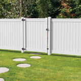 Freedom Emblem 8-ft H x 5-in W White Vinyl End Fence Post (Assembled)