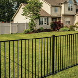 Freedom Easton 6-ft H x 2-in W Black Aluminum Spaced Picket Flat-top Decorative Line Fence Post