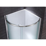 Breeze 32 in. L x 32 in. W x 76 in. H Corner Shower Kit with Frosted Glass, Shower Base and Wall in White - Super Arbor