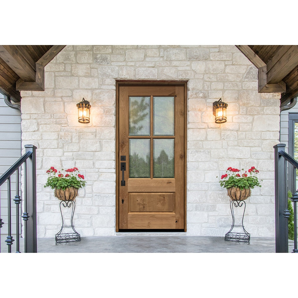 Greatview Doors 32-in x 79-in Knotty Alder 3/4 Lite Unfinished Front Door