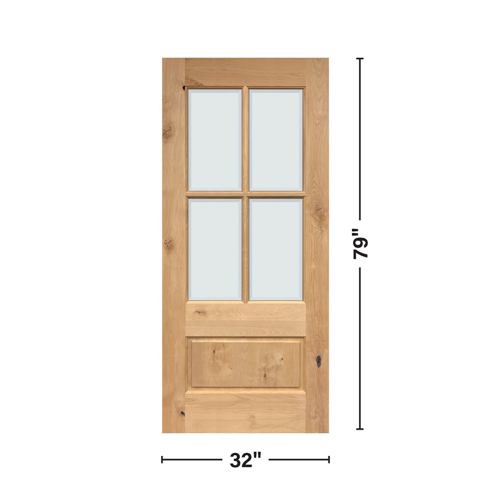 Greatview Doors 32-in x 79-in Knotty Alder 3/4 Lite Unfinished Front Door