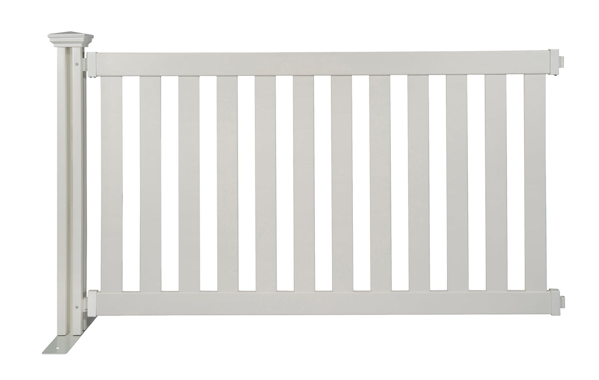 Zippity Outdoor Products Davidson Hinged Portable Event 3-ft H x 5.5-ft W White Vinyl Flat-top Fence Panel No Dig (Unassembled)
