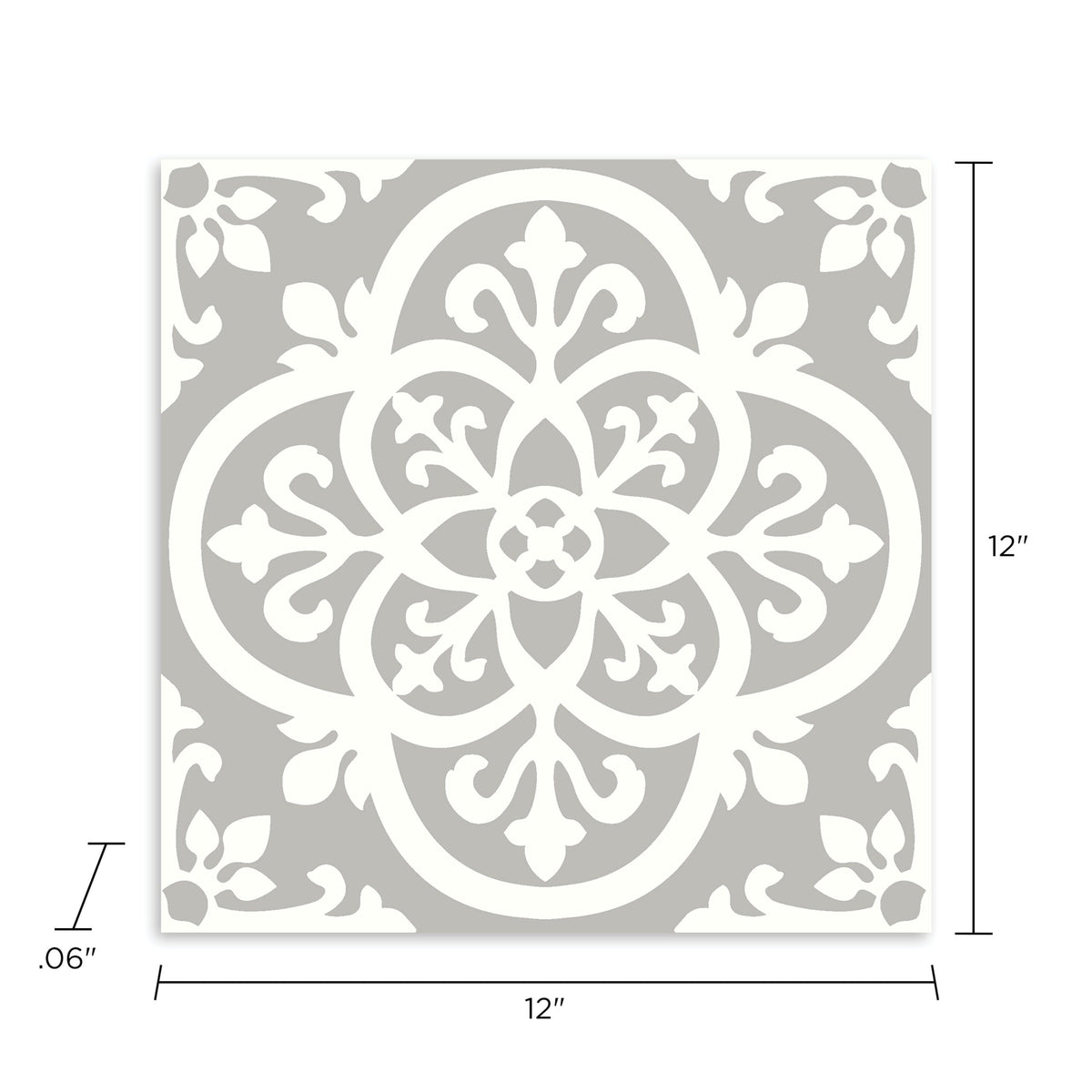 FloorPops Grey 12-in x 12-in Water Resistant Peel and Stick Vinyl Tile Flooring, 20-sq ft Carton