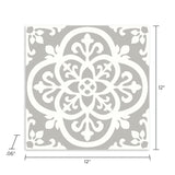 FloorPops Grey 12-in x 12-in Water Resistant Peel and Stick Vinyl Tile Flooring, 20-sq ft Carton
