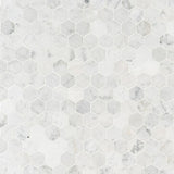MSI Carrara White Hexagon 11.75 in. x 12 in. x 8mm Honed Marble Mesh-Mounted Mosaic Tile (9.8 sq. ft./case)