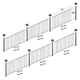 Fortress Building Products 36-ft x 40-in Black Sand Steel Deck Rail Kit
