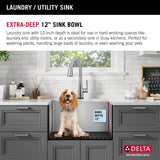 Delta 18-in x 24-in Stainless Steel Undermount Laundry Sink with Drain